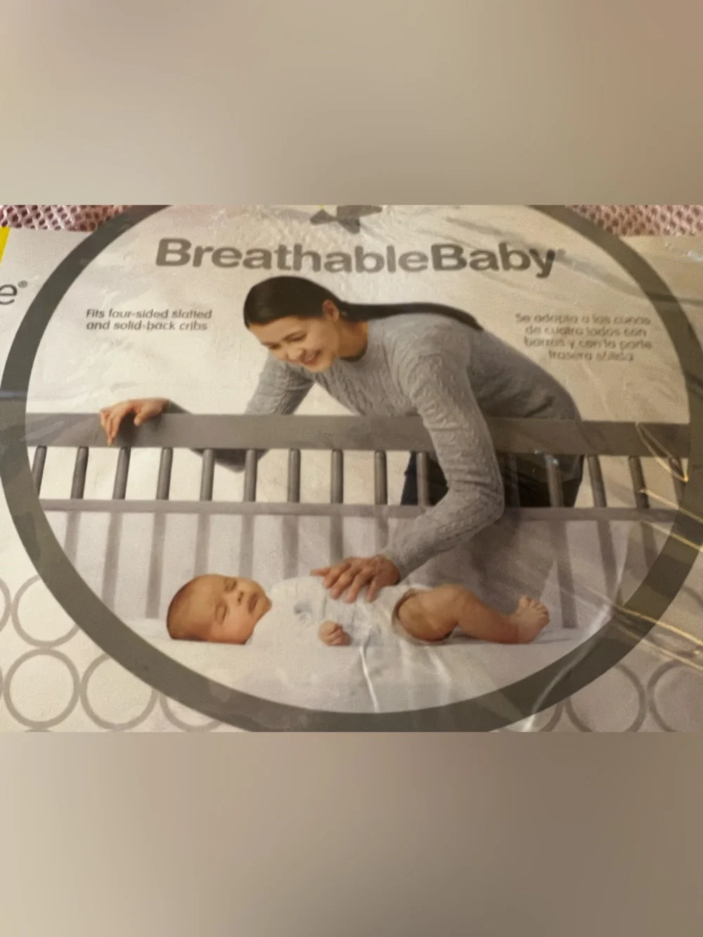 BREATHABLE BABY MESH CRIB LINER -CLASSIC COLLECTION-PINK - Picture 1 of 8